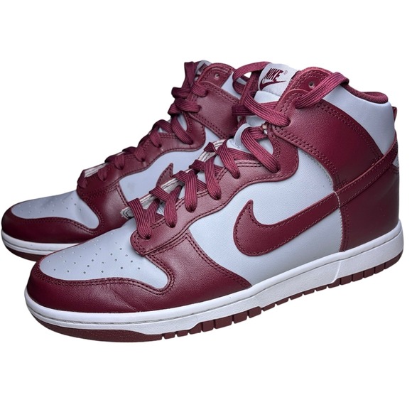 Nike Other - Nike Dunk High Burgundy Crush Mens Sneakers Grey Maroon DD1399-601
